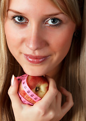 Image showing Girl with peach