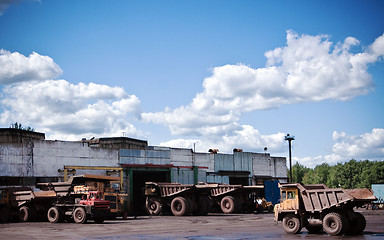 Image showing Mining trucks garage
