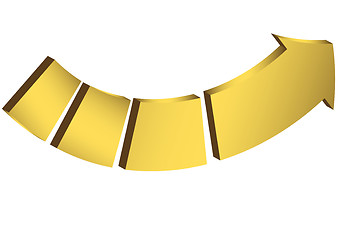 Image showing The gold arrow divided into parts 