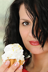 Image showing woman with cake