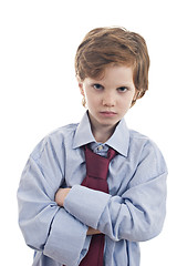 Image showing little businessman sad