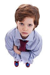 Image showing little businessman with a serious look