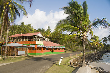 Image showing colorful restaurant by the caribbean sea corn island nicaragua