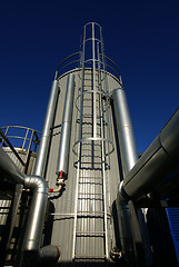 Image showing Pipes, tubes, cables and equipment at a power plant