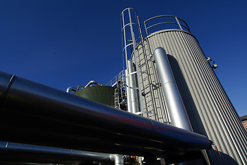 Image showing Pipes, tubes, cables and equipment at a power plant