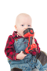 Image showing Little boy in studio