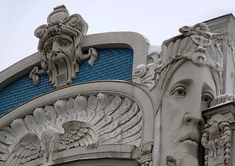 Image showing Detali of Art Nouveau on the Building