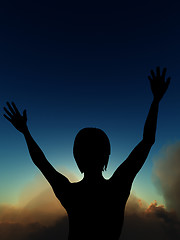 Image showing Silhouetted Sunset