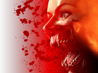 Image showing Bloody Vampire Mouth