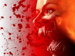 Image showing Bloody Vampire Mouth