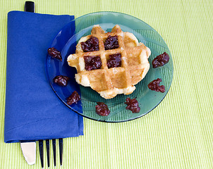 Image showing jam waffle