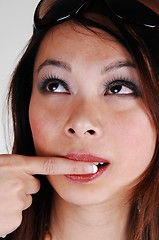 Image showing Closeup of a pretty Chinese face.