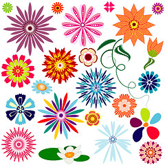 Image showing Collection abstract flowers