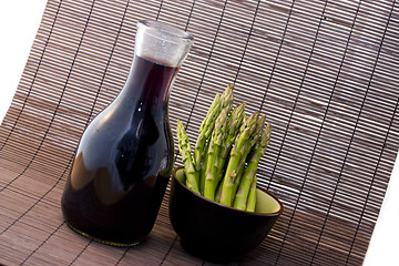 Image showing wine and asparagus