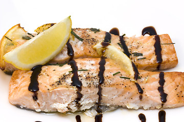 Image showing salmon with balsamic vinegar