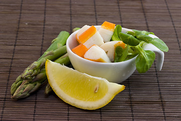 Image showing asparagus and surimi