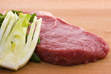 Image showing Raw beef and fennel