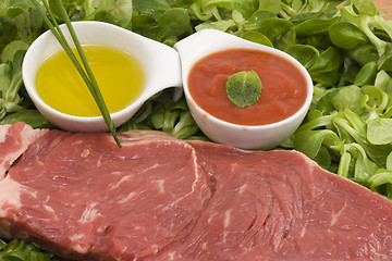 Image showing Beef and salad