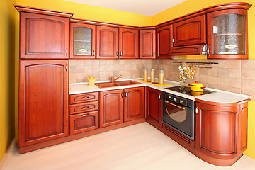 Image showing Wooden kitchen