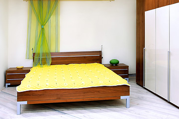 Image showing Wooden bed