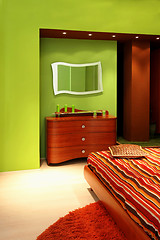 Image showing Green bedroom detail