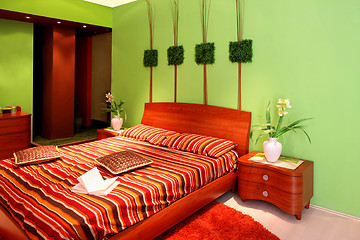 Image showing Green bedroom angle