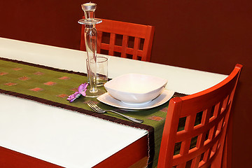 Image showing Brown dining detail