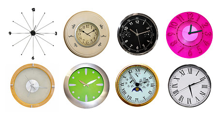 Image showing Eighyt clocks