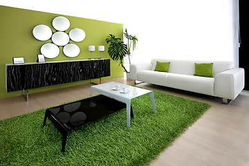 Image showing Green living room