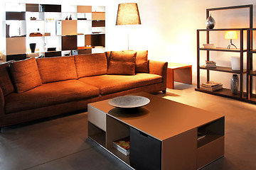 Image showing Brown living room