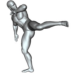 Image showing Fighter on martial arts poses