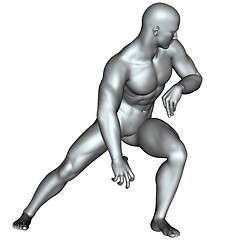 Image showing Fighter on martial arts poses