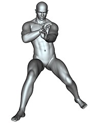 Image showing Fighter on martial arts poses