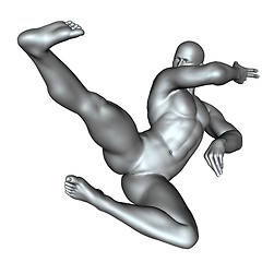 Image showing Fighter on martial arts poses