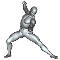 Image showing Fighter on martial arts poses
