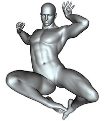 Image showing Fighter on martial arts poses