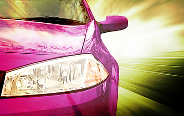 Image showing Pink Sport Car - Front side
