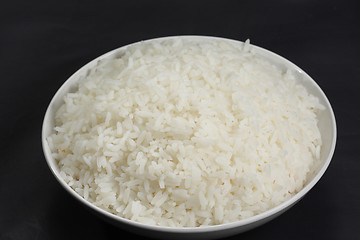 Image showing Cooked rice in a white bowl