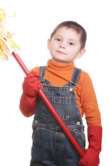 Image showing Little boy with swab