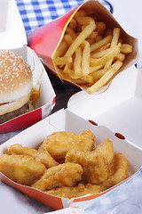 Image showing Chicken nuggets and other junk food