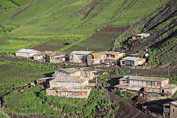 Image showing Houses on green hill