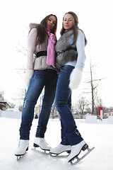 Image showing Women at ice rink low angle view