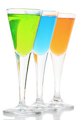 Image showing Three cocktails in a row