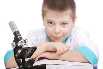 Image showing Researcher and book