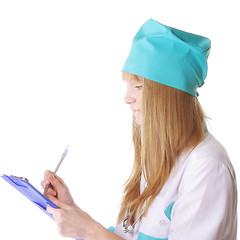 Image showing Doctor making notes