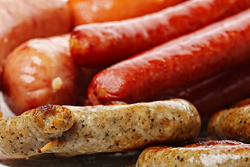 Image showing Grilled sausages closeup