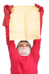 Image showing Boy in red with duster