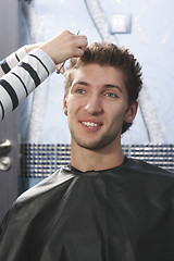 Image showing Man have haircut