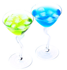 Image showing Two cocktails with ice