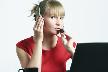 Image showing Call center employee at work